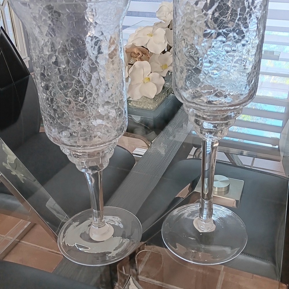 Elegant Crackle Glass Goblets